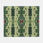 Couverture Polaire Modèle d'art de fleurs de digitale crémeuse (Devant (Horizontal))
