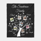 Couverture Polaire Modèle de collage photo d'arbre généalogique uniqu (Devant)