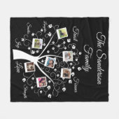 Couverture Polaire Modèle de collage photo d'arbre généalogique uniqu (Devant (Horizontal))