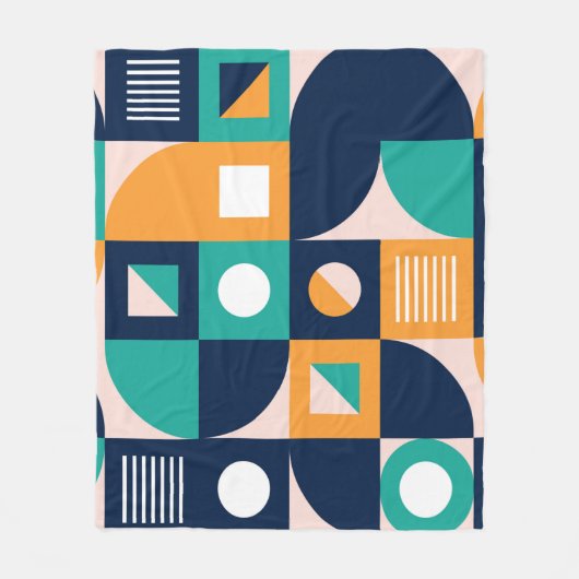 Couverture Polaire Modèle de composition de couleur géométrique avec (Devant)