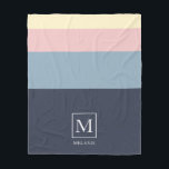 Couverture Polaire Modèle de couleur de la maison de plage personnali<br><div class="desc">Couleur de maison de plage confortable couverture en toison avec votre nom et monogramme.</div>
