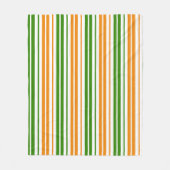 Couverture Polaire Modèle de rayures verticales orange vert blanc (Devant)