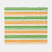 Couverture Polaire Modèle de rayures verticales orange vert blanc (Devant (Horizontal))