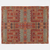 Couverture Polaire Modèle de tapis oriental en orange (Devant (Horizontal))