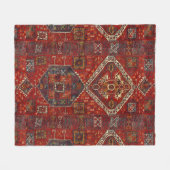 Couverture Polaire Modèle de tapis Oriental en rouge foncé no5 (Devant (Horizontal))