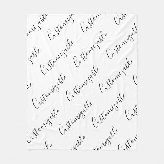 Couverture Polaire Modèle de texte de script moderne éditable | Noir (Devant)