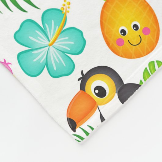 Couverture Polaire Modèle de Toucan et de Flamingo (Coin)