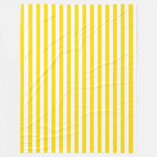 Couverture Polaire Modèle décoratif moderne rayé blanc jaune (Devant)