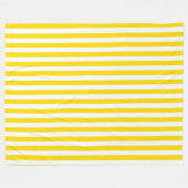 Couverture Polaire Modèle décoratif moderne rayé blanc jaune (Devant (Horizontal))