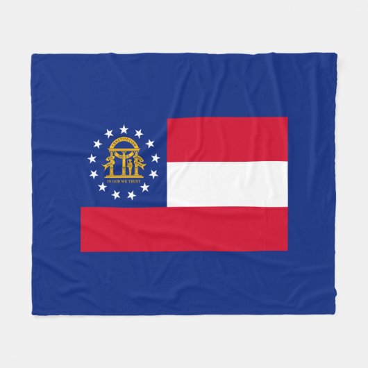 Couverture Polaire Modèle du drapeau de l'État de Géorgie (Devant (Horizontal))