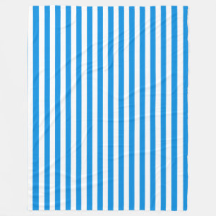 Couverture Polaire Modèle élégant rayé bleu blanc décoratif