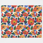 Couverture Polaire Modèle floral Abstrait en gras (Devant (Horizontal))