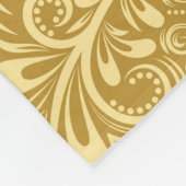 Couverture Polaire Modèle Floral Baroque Damas d'or (Coin)