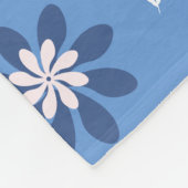 Couverture Polaire Modèle Floral Bleu - Accès Élégant (Coin)