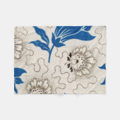 Couverture Polaire Modèle floral broché bleu antique (Devant (Horizontal))