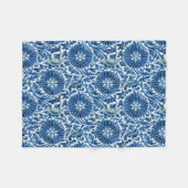 Couverture Polaire Modèle floral chinois bleu (Devant (Horizontal))