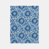 Couverture Polaire Modèle floral chinois bleu (Devant)
