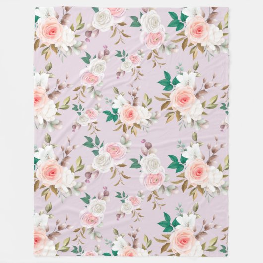 Couverture Polaire Modèle floral classique (Devant)