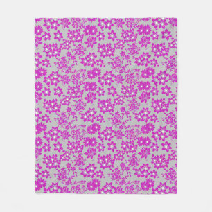 Couverture Polaire Modèle floral D02.pink.b Gray BG