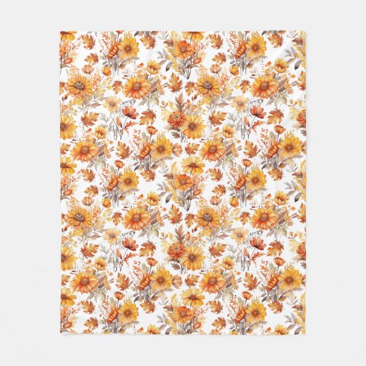 Couverture Polaire Modèle floral d'automne B01 (Devant)