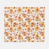 Couverture Polaire Modèle floral d'automne B01 (Devant (Horizontal))
