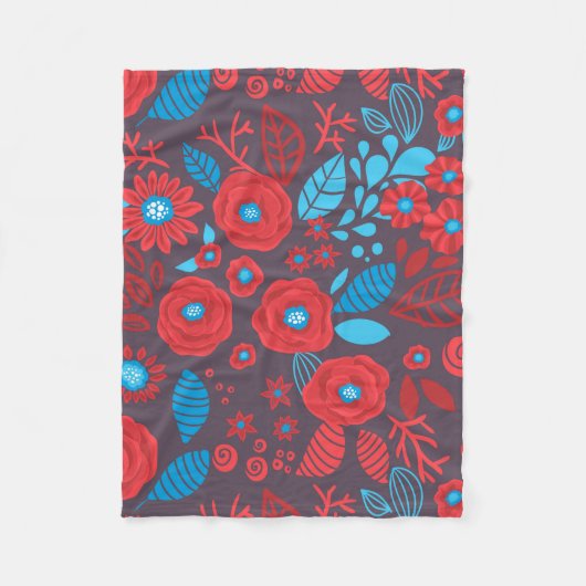 Couverture Polaire Modèle floral de Doodle (Devant)