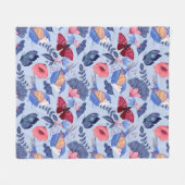 Couverture Polaire Modèle floral de l'art populaire Whimsical (Devant (Horizontal))