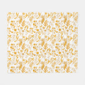 Couverture Polaire Modèle Floral d'or pour l'automne (Devant (Horizontal))