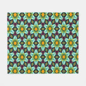 Couverture Polaire Modèle Floral Étoiles Vertes (Devant (Horizontal))