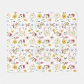 Couverture Polaire Modèle floral fleur sauvage (Devant (Horizontal))