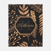 Couverture Polaire Modèle Floral Or (Devant)