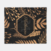 Couverture Polaire Modèle Floral Or (Devant (Horizontal))