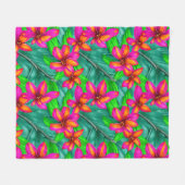 Couverture Polaire Modèle floral Paradis tropical (Devant (Horizontal))