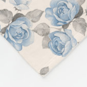 Couverture Polaire Modèle floral. rose bleu vintage (Coin)