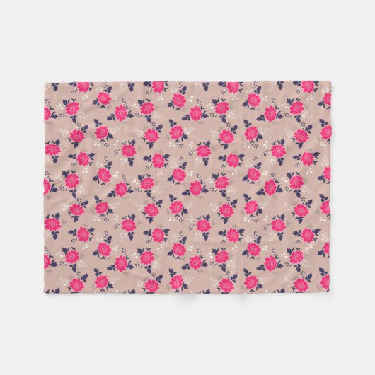 Couverture Polaire Modèle floral rose classique (Devant (Horizontal))