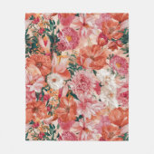 Couverture Polaire Modèle Floral rose orange (Devant)