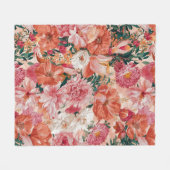 Couverture Polaire Modèle Floral rose orange (Devant (Horizontal))