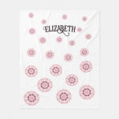 Couverture Polaire Modèle floral rose personnalisé (Devant)