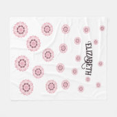 Couverture Polaire Modèle floral rose personnalisé (Devant (Horizontal))