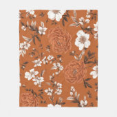 Couverture Polaire Modèle Floral Terracotta (Devant)