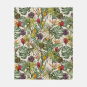 Couverture Polaire Modèle floral tropical (Devant)