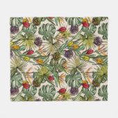Couverture Polaire Modèle floral tropical (Devant (Horizontal))