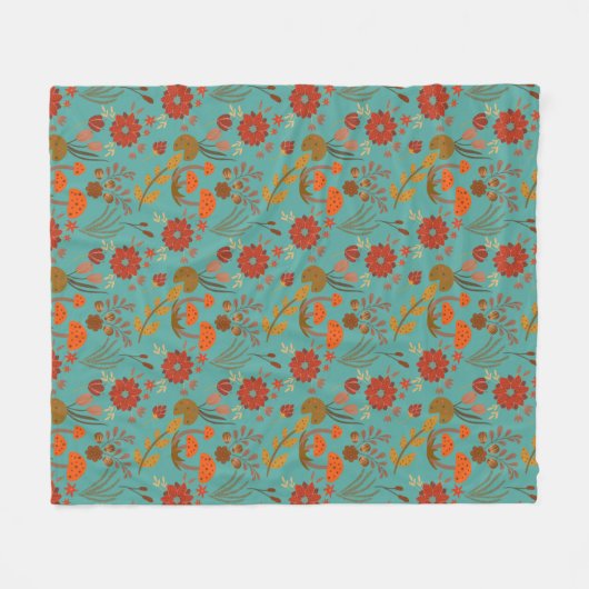 Couverture Polaire Modèle floral unique (Devant (Horizontal))
