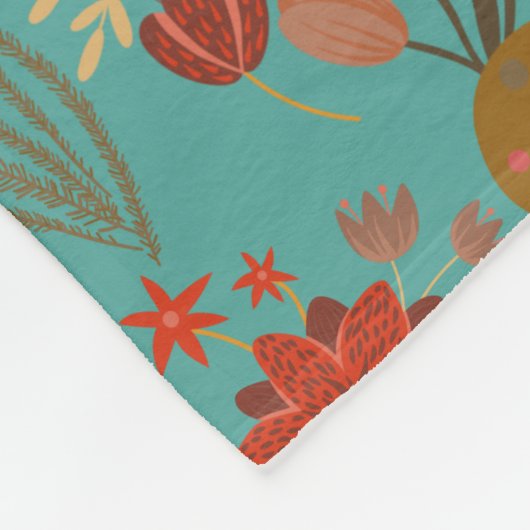 Couverture Polaire Modèle floral unique (Coin)