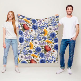 Couverture Polaire Modèle Floral Vintage
