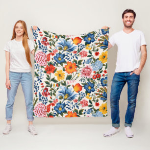 Couverture Polaire Modèle floral vintage inspiré