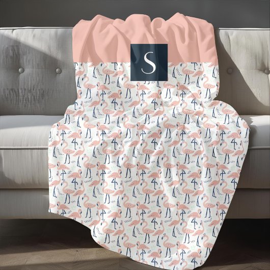 Couverture Polaire Modèle moderne de flamant rose tropicale