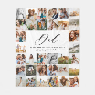 Couverture Polaire Modèle moderne de script multi photo papa cadeau f