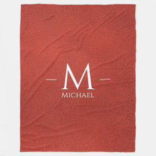 Couverture Polaire Modèle Monogramme en cuir Brown personnalisé