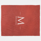 Couverture Polaire Modèle Monogramme en cuir Brown personnalisé (Devant (Horizontal))